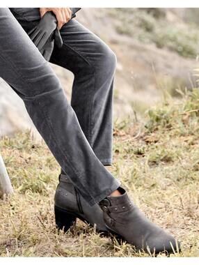 Born Derika Black Studded Ankle Bootie, Size 7M